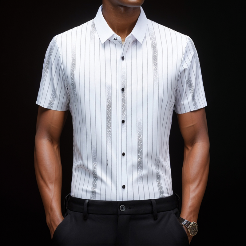 Business casual men's short-sleeved shirt