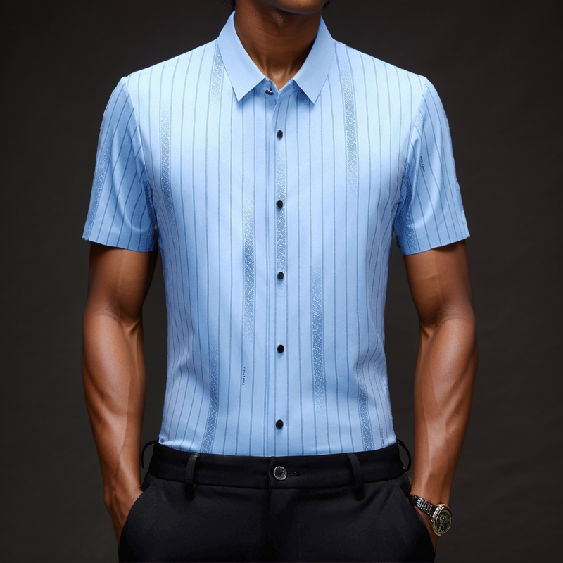 Business casual men's short-sleeved shirt