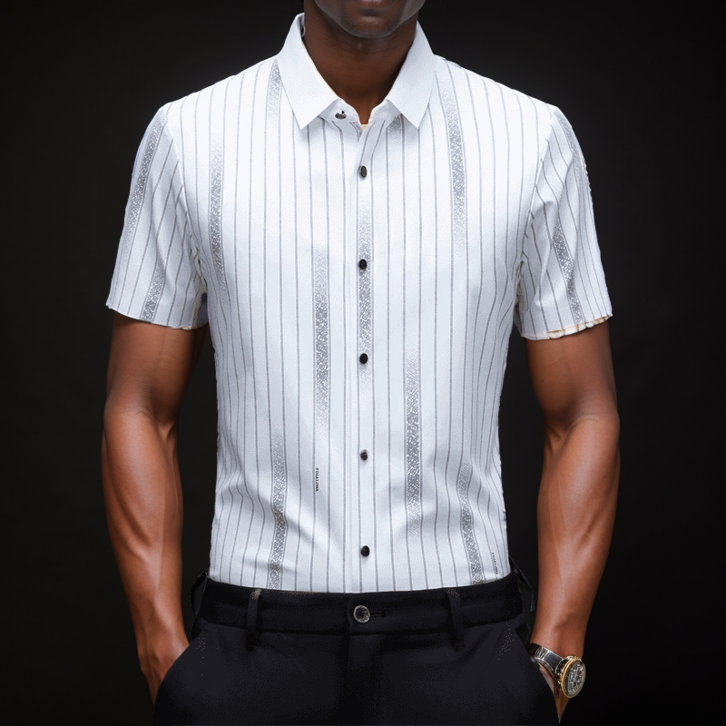 Business casual men's short-sleeved shirt