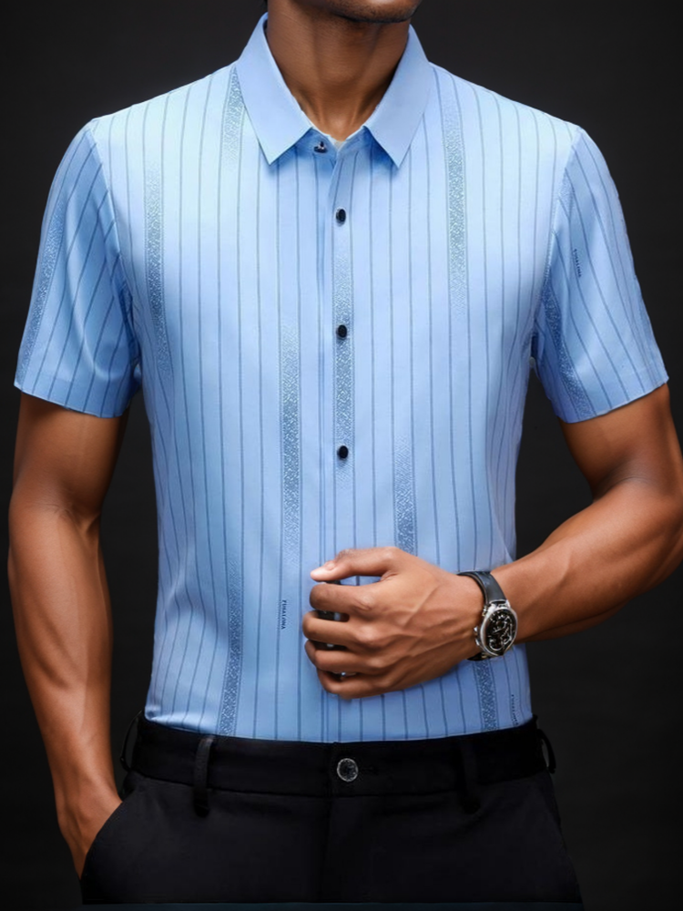 Business casual men's short-sleeved shirt