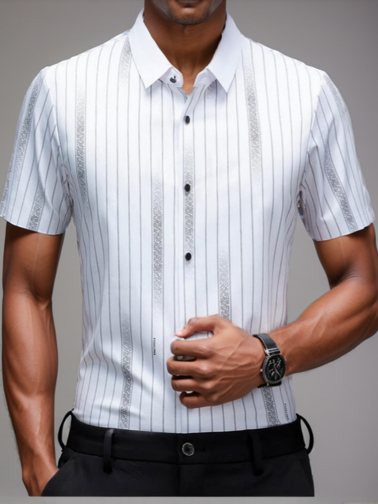 Business casual men's short-sleeved shirt