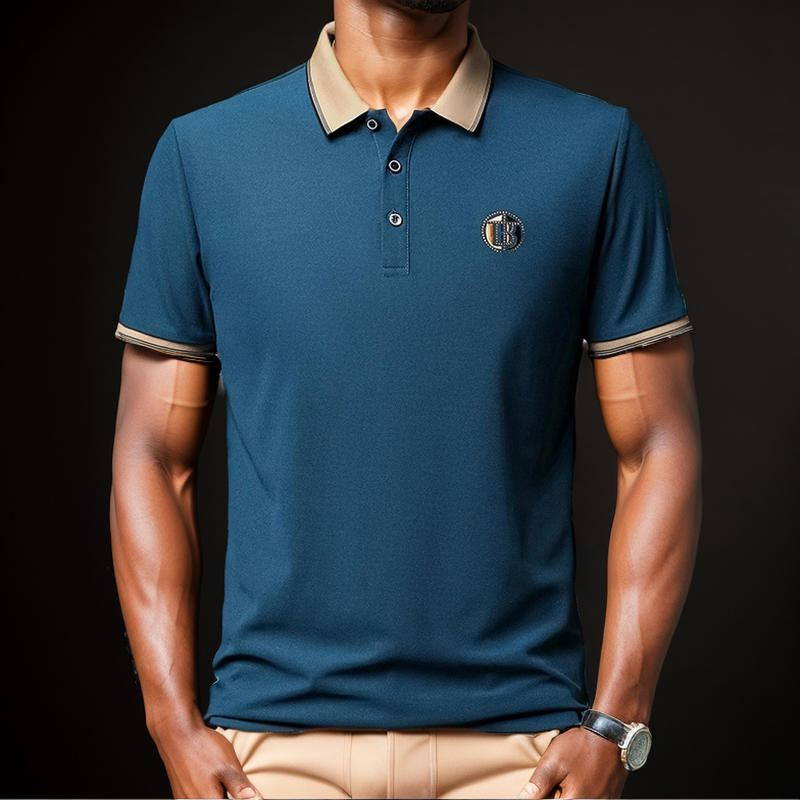 New men's short-sleeved polo shirt for summer