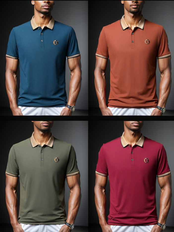 New men's short-sleeved polo shirt for summer