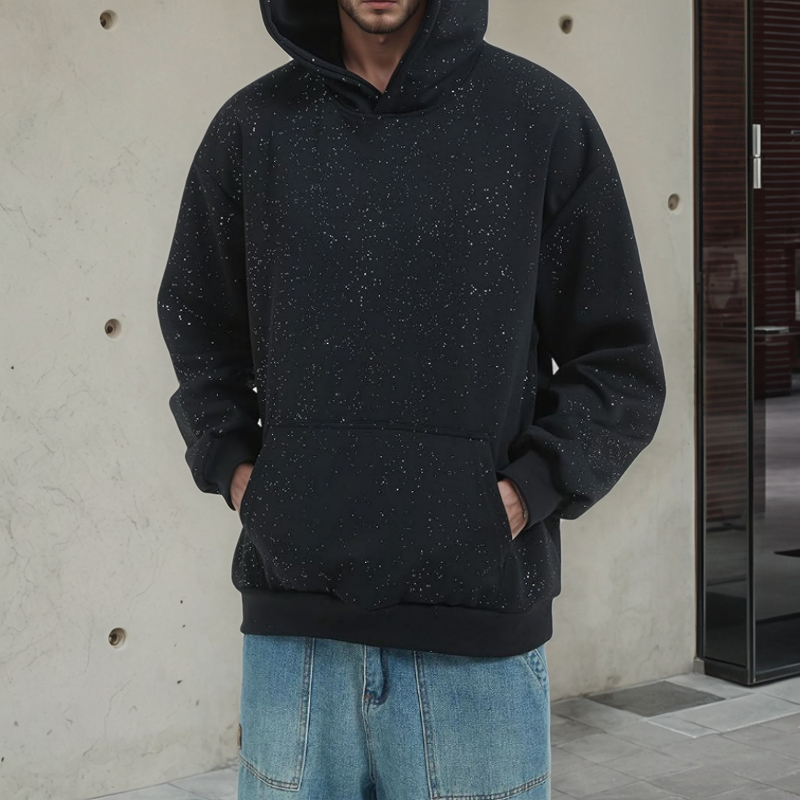 Full Star Hooded Black Sweatshirt