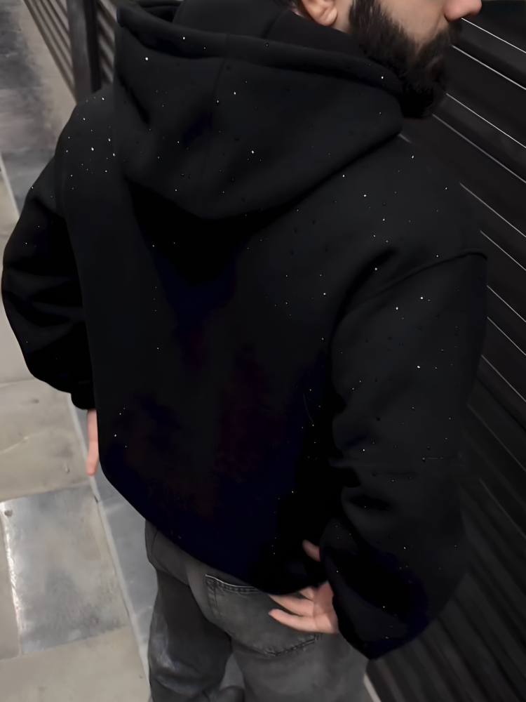 Full Star Hooded Black Sweatshirt