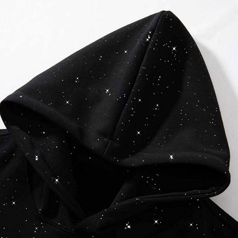 Full Star Hooded Black Sweatshirt