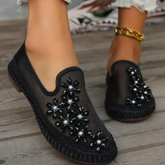 Flower Mesh Loafers