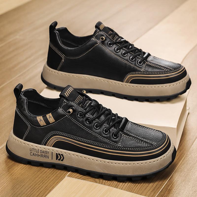 Men's Leather Lace-up-free Sports Low-top Fashion Shoes