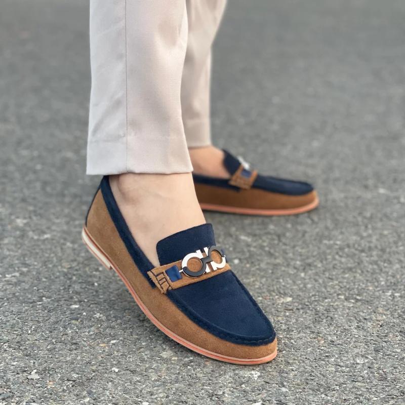 Pure Leather Handmade Colorblock Loafers