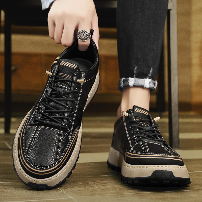 Men's Leather Lace-up-free Sports Low-top Fashion Shoes