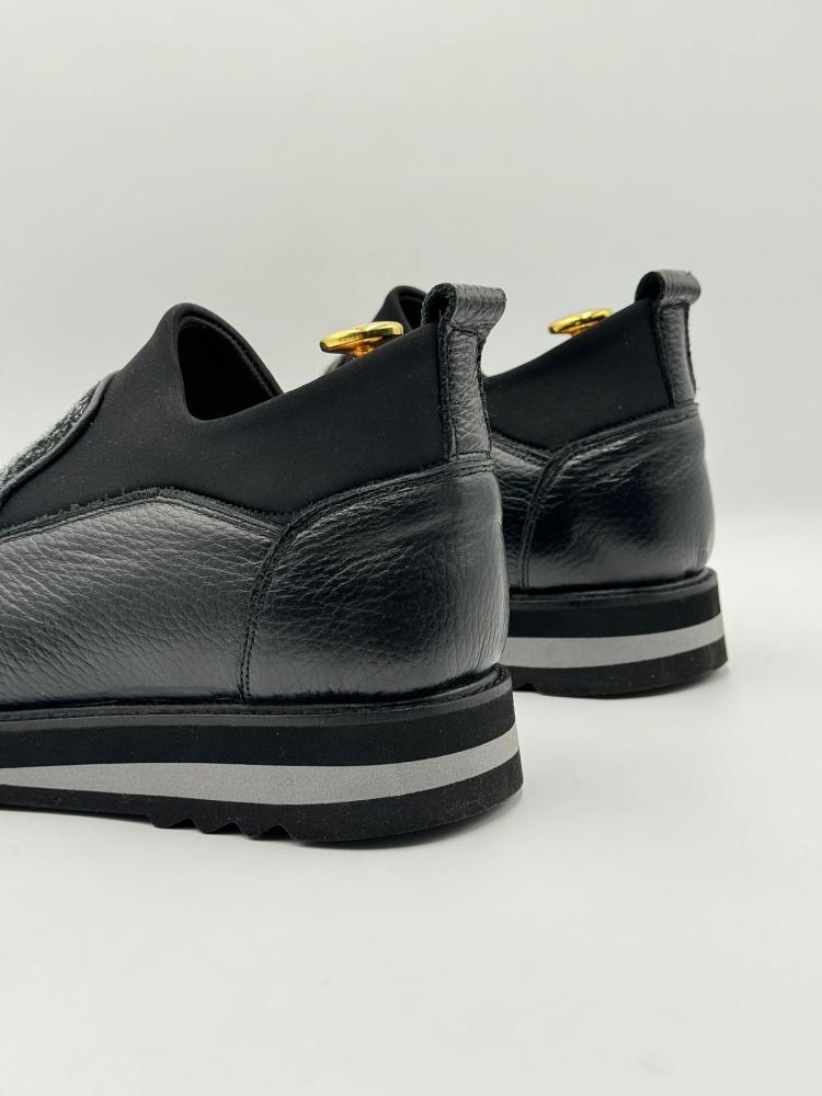 Men's Fashion Lambswool Stitching Leather Shoes