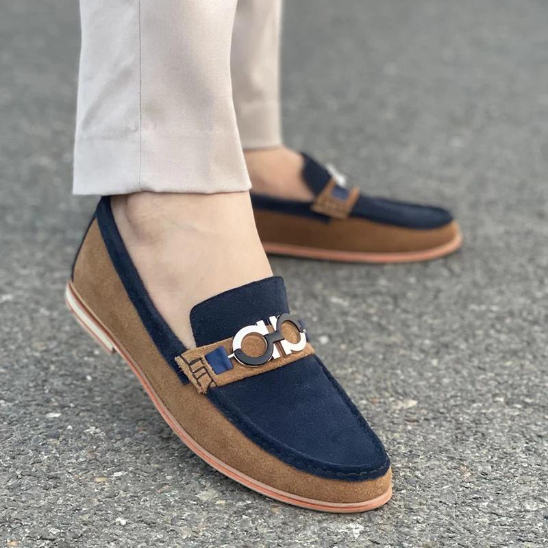 Pure Leather Handmade Colorblock Loafers