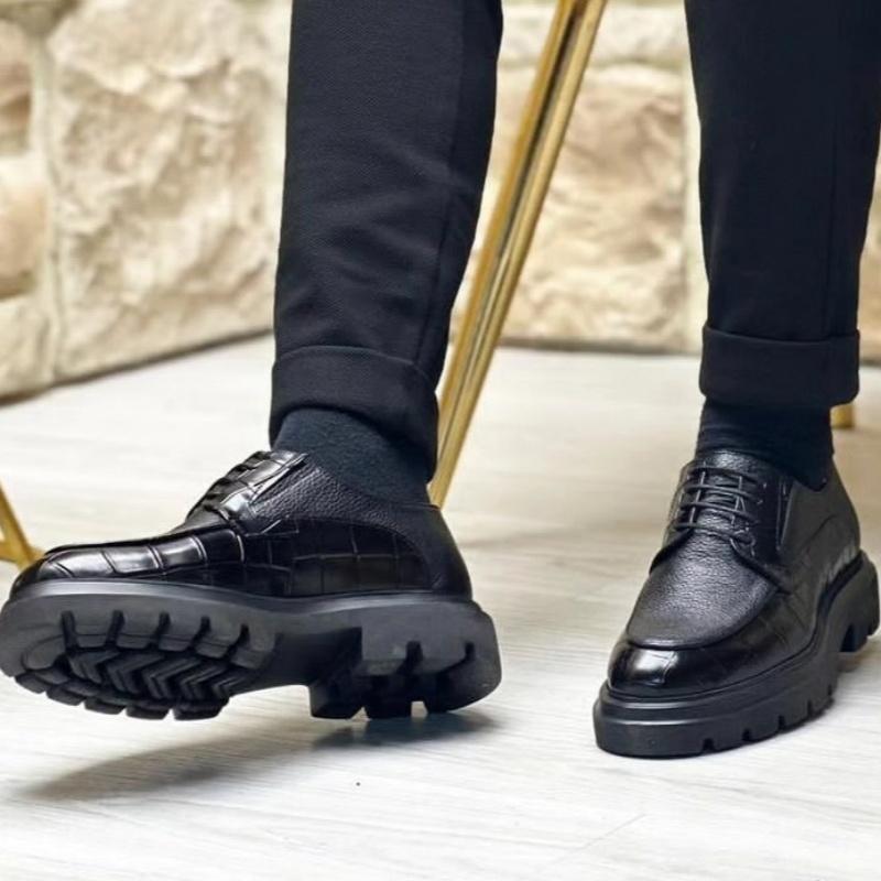 Men's Trendy Lace-up Leather Shoes