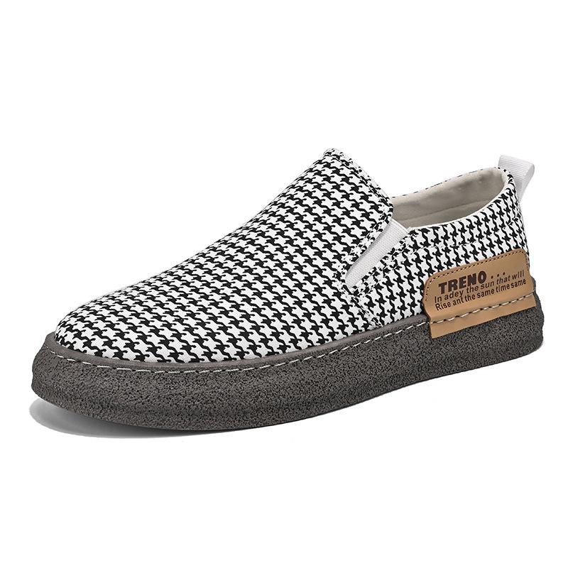 Fashion plaid printed canvas shoes