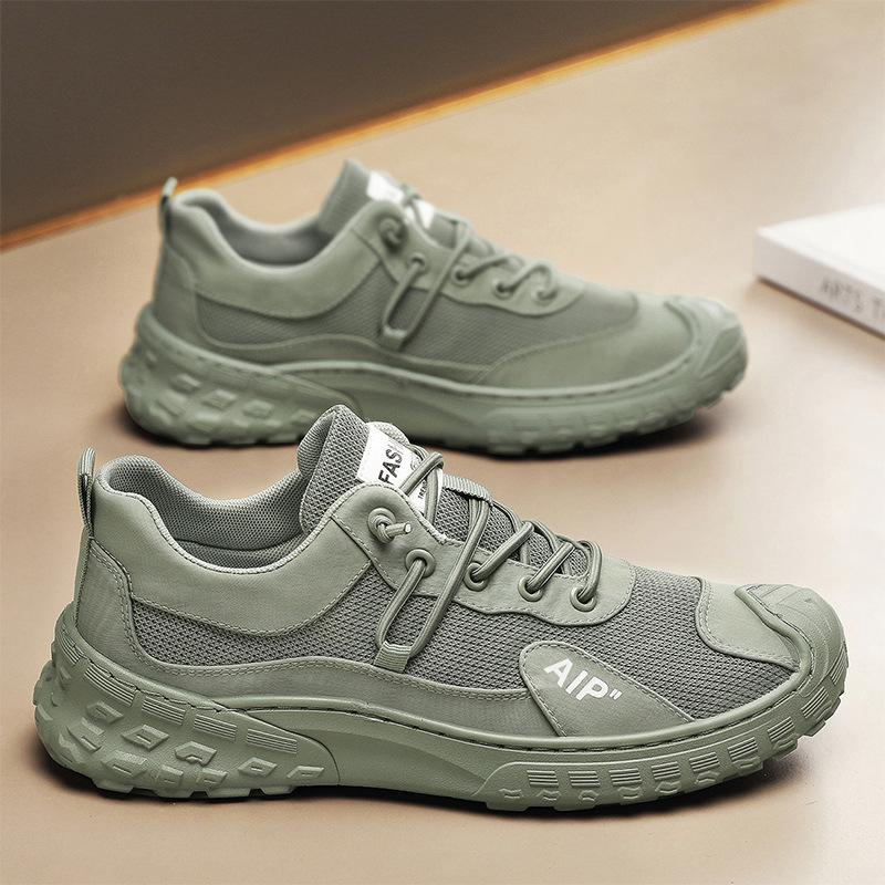 Men's low top running thick soled wear-resistant mesh shoes