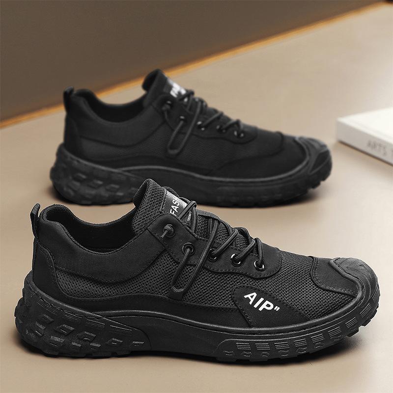 Men's low top running thick soled wear-resistant mesh shoes