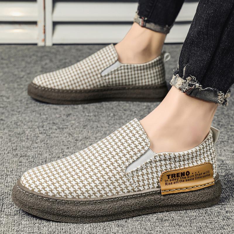 Fashion plaid printed canvas shoes