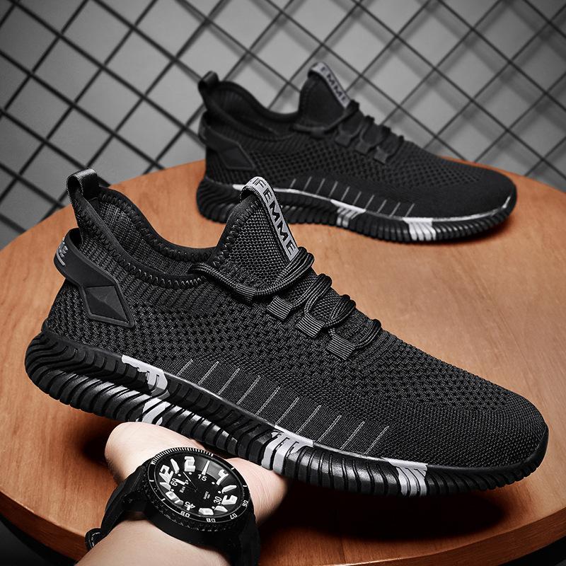 Mesh flying fabric sports and leisure running shoes