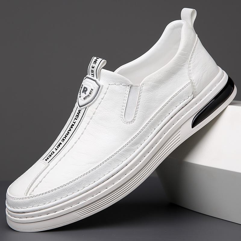 Soft-soled white business casual shoes for men