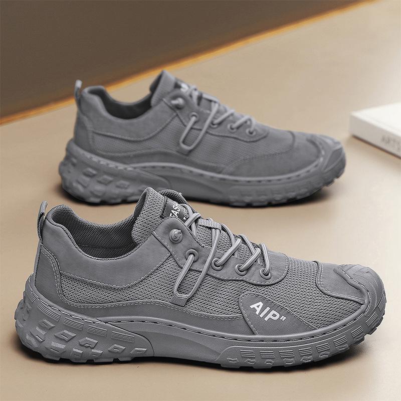 Men's low top running thick soled wear-resistant mesh shoes