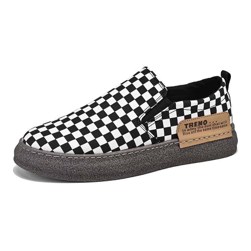 Fashion plaid printed canvas shoes