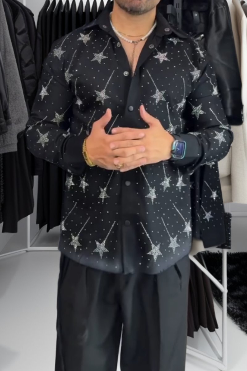 Men's Fashion Shiny Stars Shirt