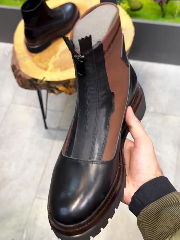 Men's Fashion Stitching Leather Boots