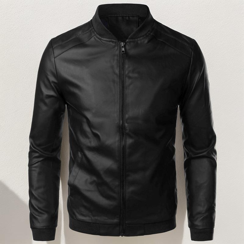 Fashion Slim-Fit Leather Collar Jacket