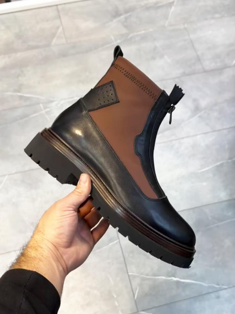 Men's Fashion Stitching Leather Boots