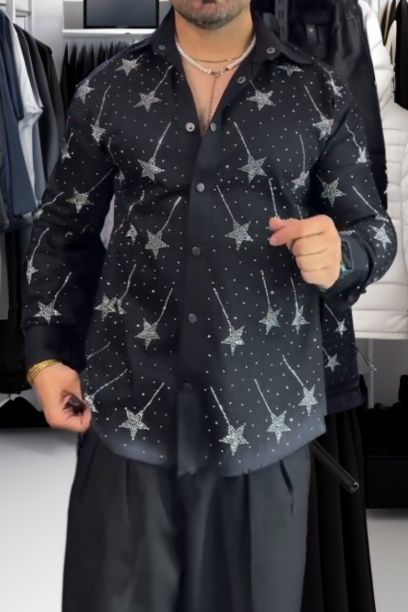 Men's Fashion Shiny Stars Shirt