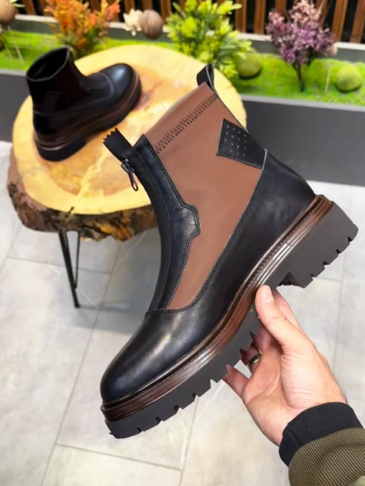 Men's Fashion Stitching Leather Boots